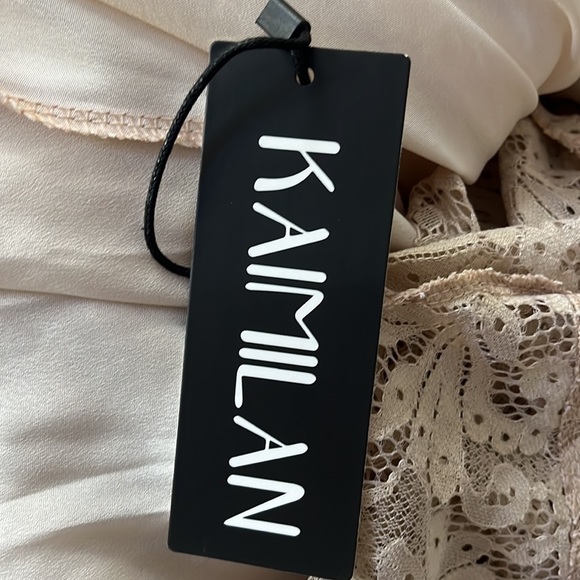 NEW ECRU Size 10 or 12. Lace Midi long sleeve v-neck special occasion Dress NWT - Picture 10 of 12